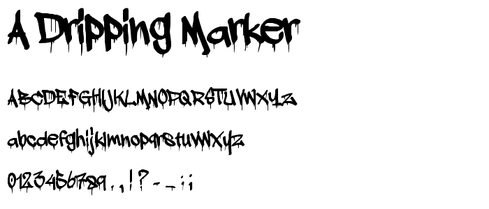 a dripping marker font
